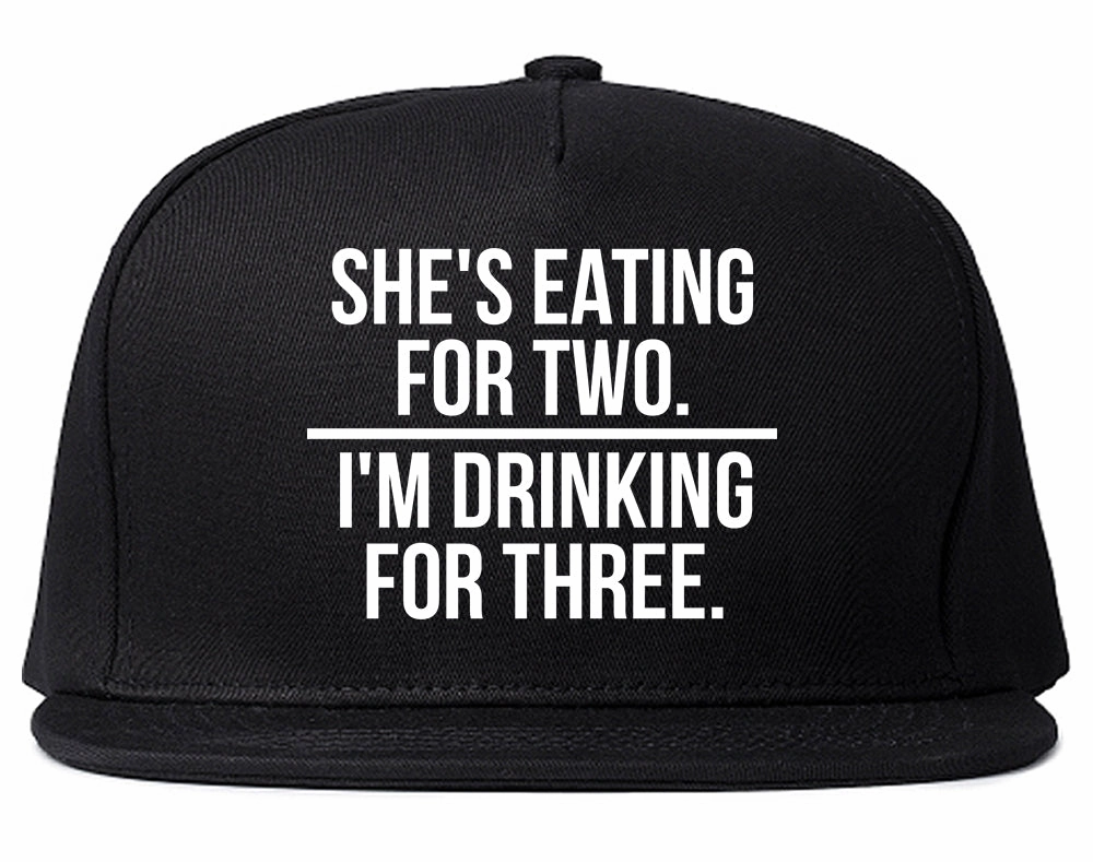 Drinking For Three Funny Pregnancy Announcement Mens Snapback Hat