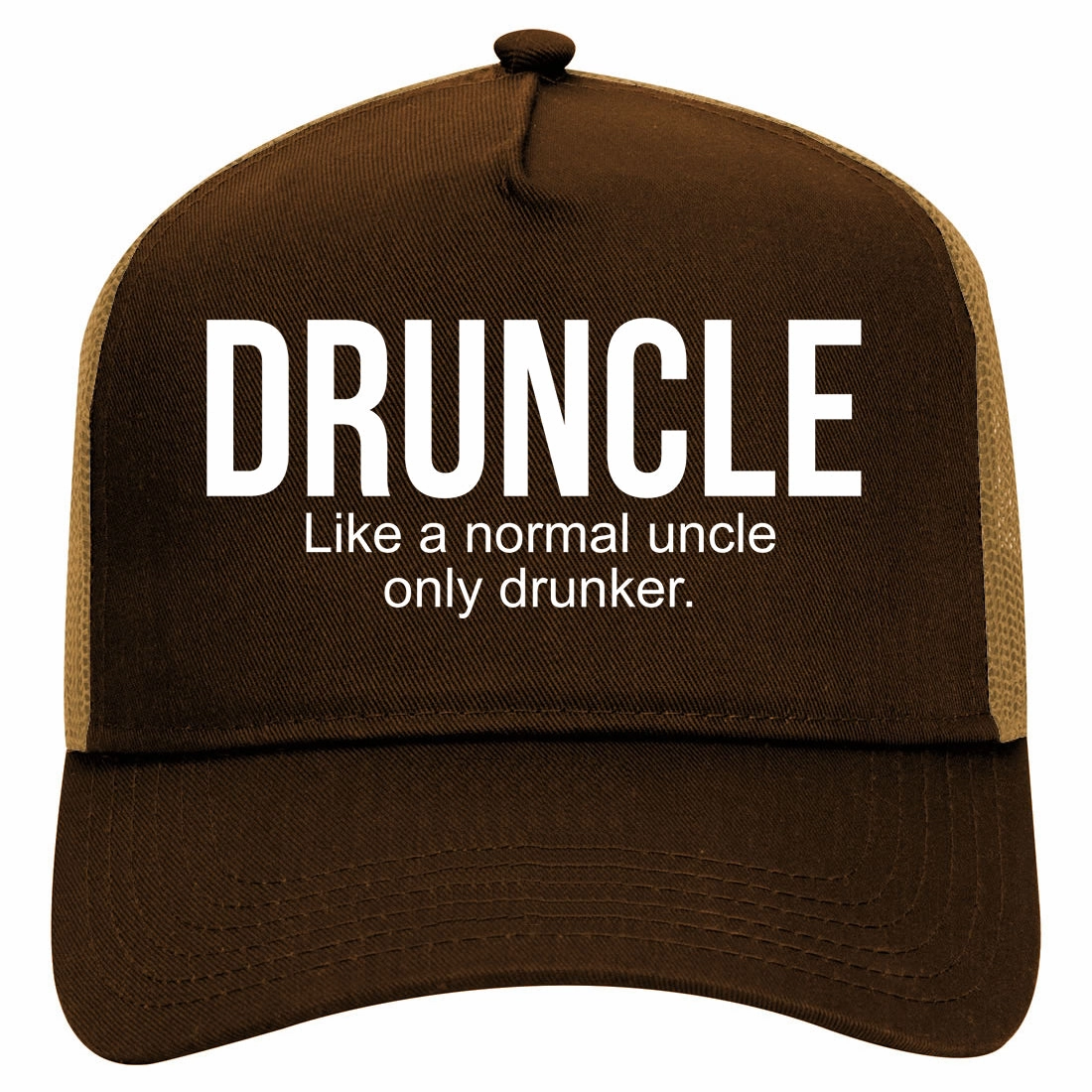 Druncle Funny Uncle Party Retro Adult 5 Panel Mesh Trucker Hat