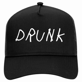Drunk Funny Drinking Retro Adult 5 Panel Mesh Trucker Hat