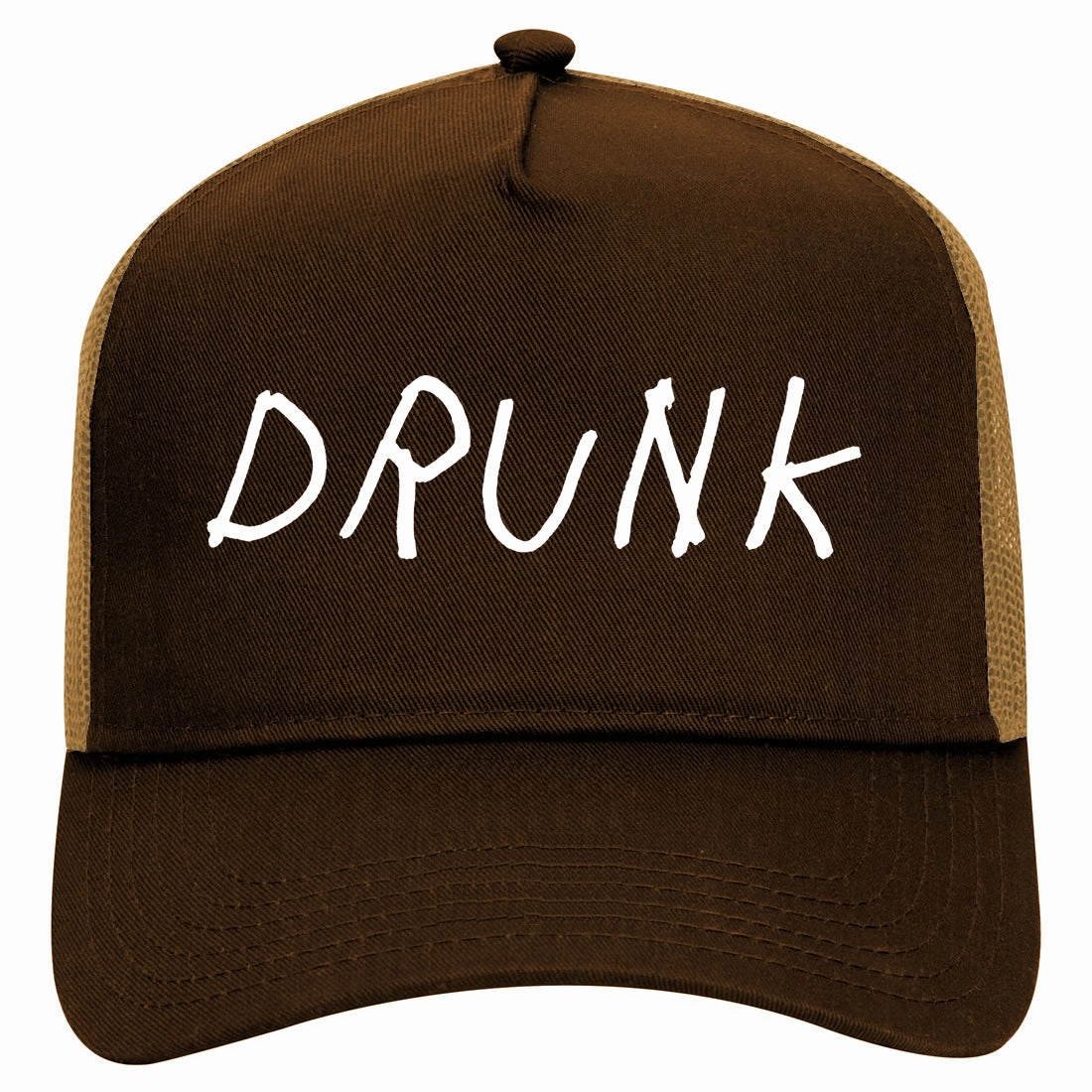 Drunk Funny Drinking Retro Adult 5 Panel Mesh Trucker Hat