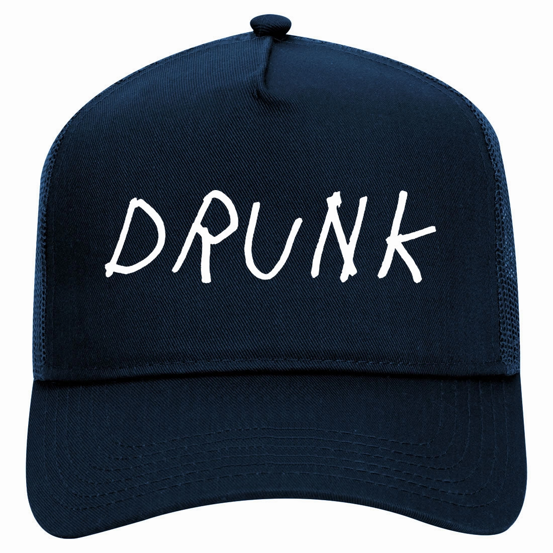 Drunk Funny Drinking Retro Adult 5 Panel Mesh Trucker Hat