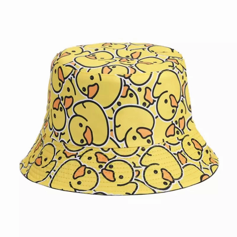 Duck Cartoon Reversible Bucket Hat