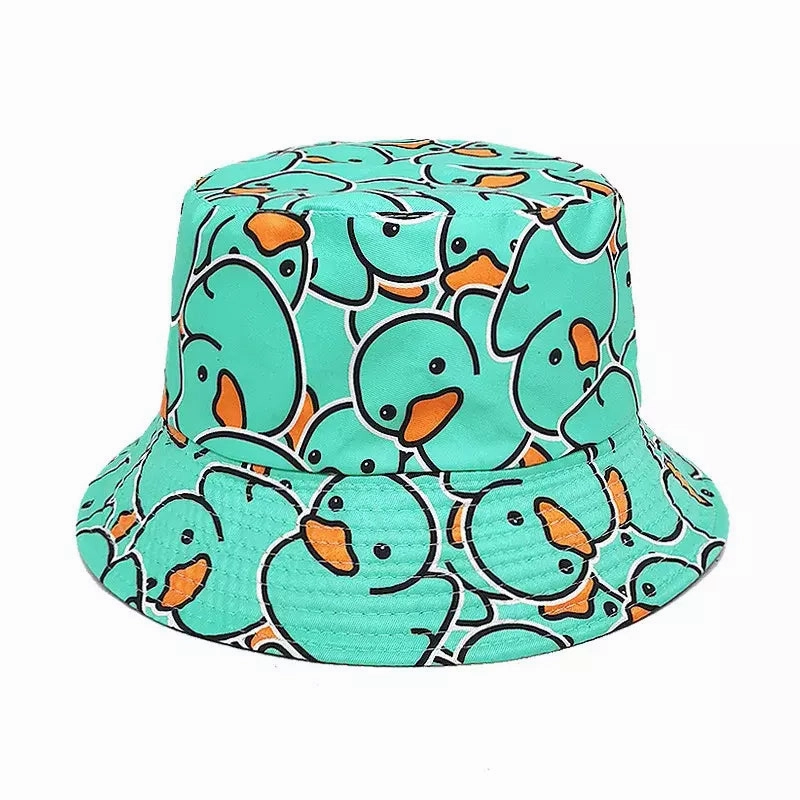 Duck Cartoon Reversible Bucket Hat