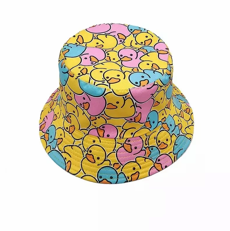 Duck Cartoon Reversible Bucket Hat