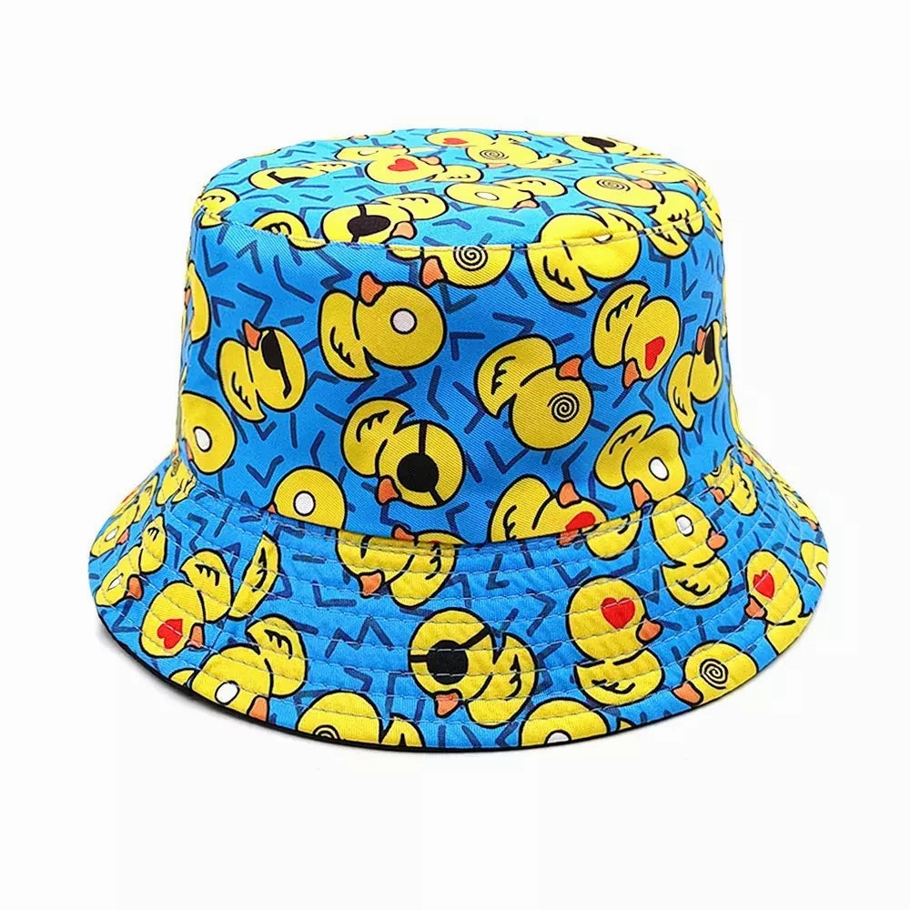 Duck Cartoon Reversible Bucket Hat