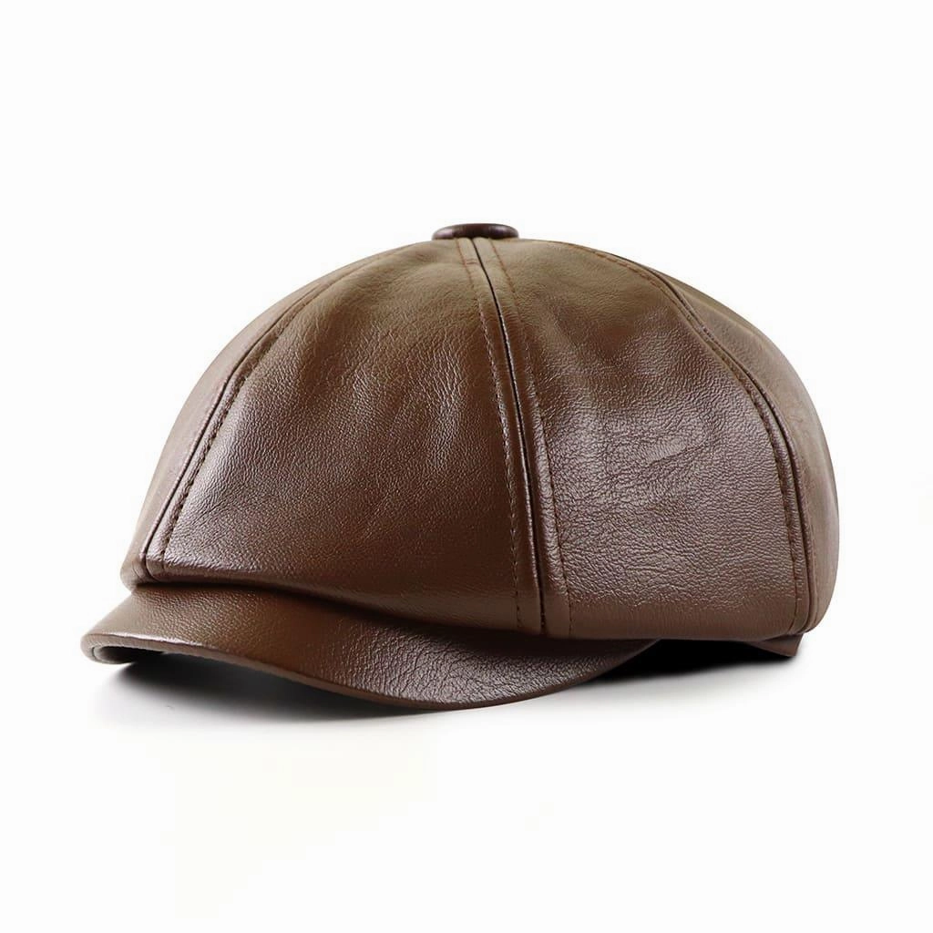 Dusseldorf Leather Newsboy Cap