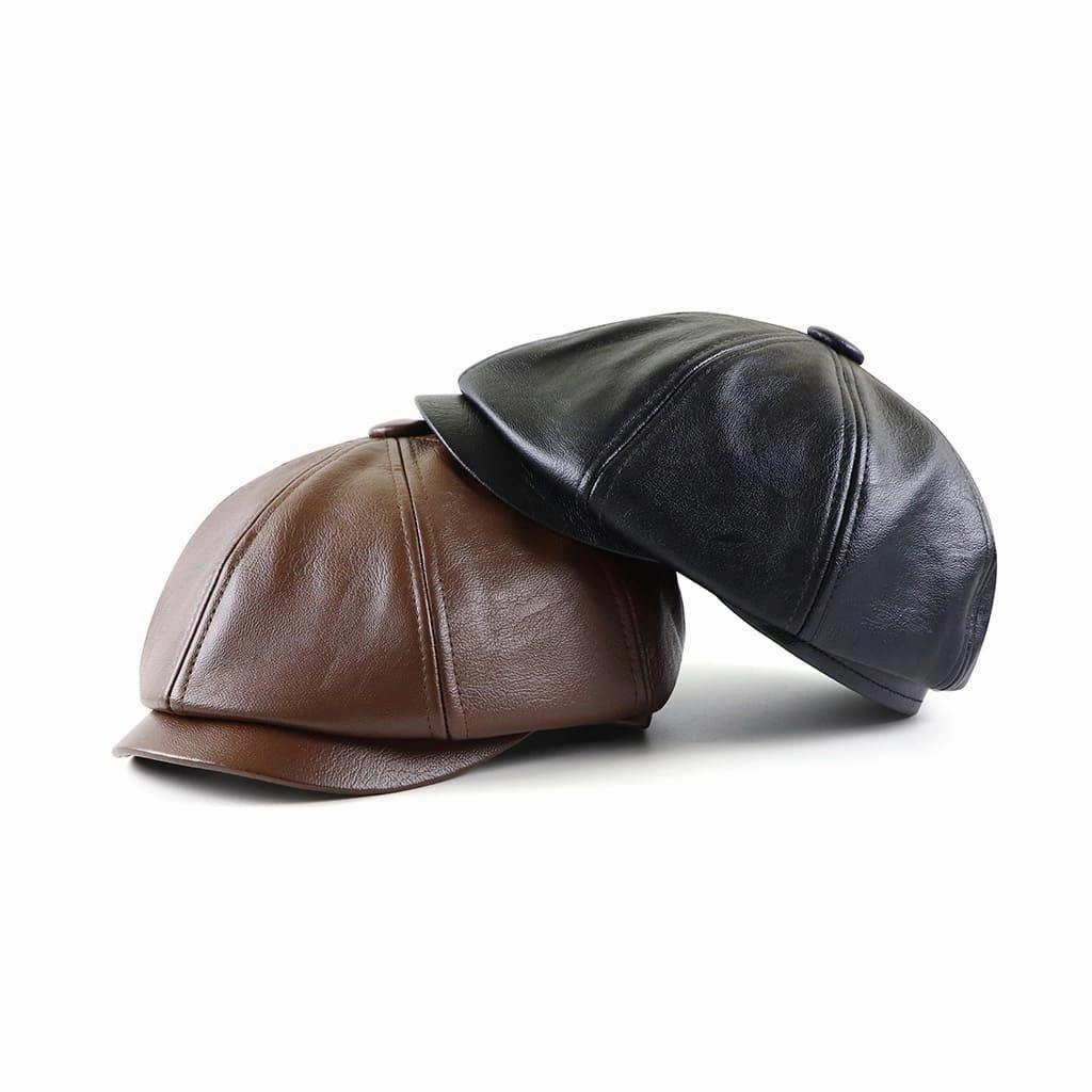 Dusseldorf Leather Newsboy Cap