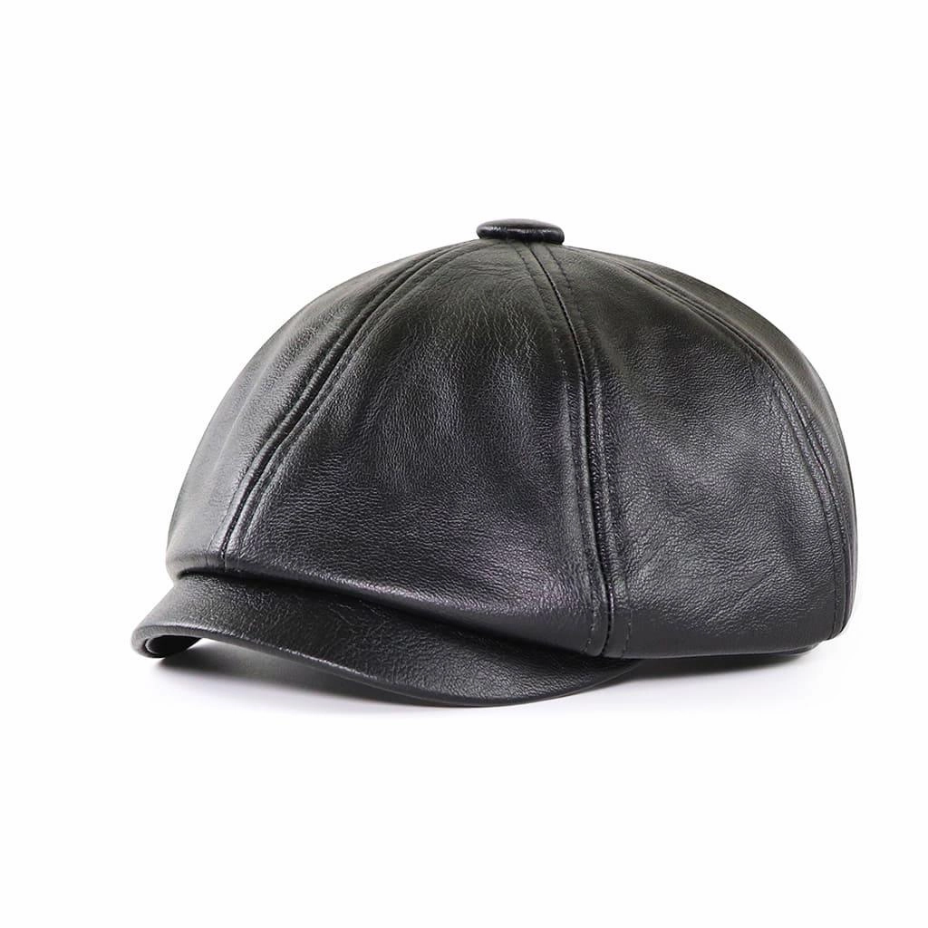 Dusseldorf Leather Newsboy Cap