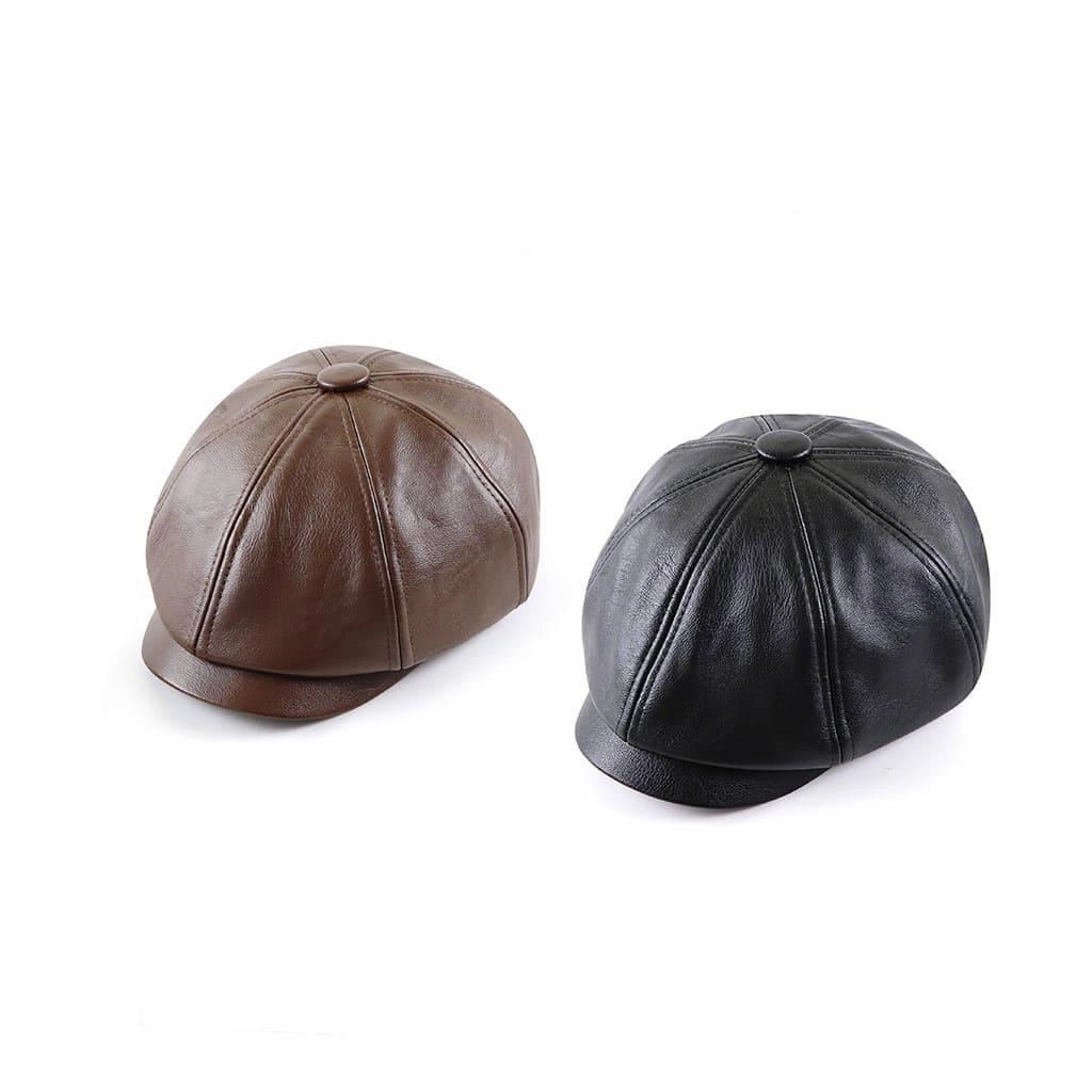 Dusseldorf Leather Newsboy Cap