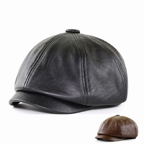 Dusseldorf Leather Newsboy Cap