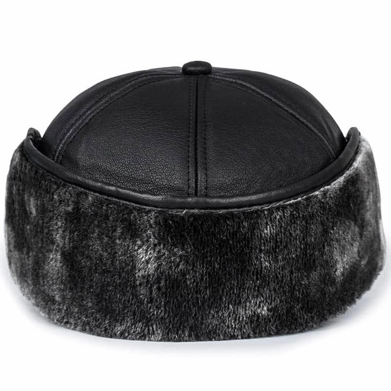 Earflaps Lined Leather Baseball Cap