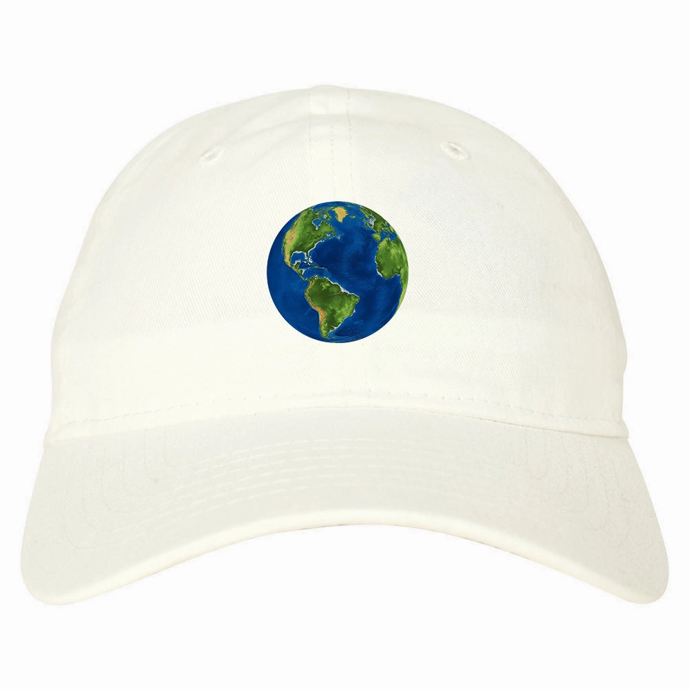 Earth Globe Mens Dad Hat Baseball Cap