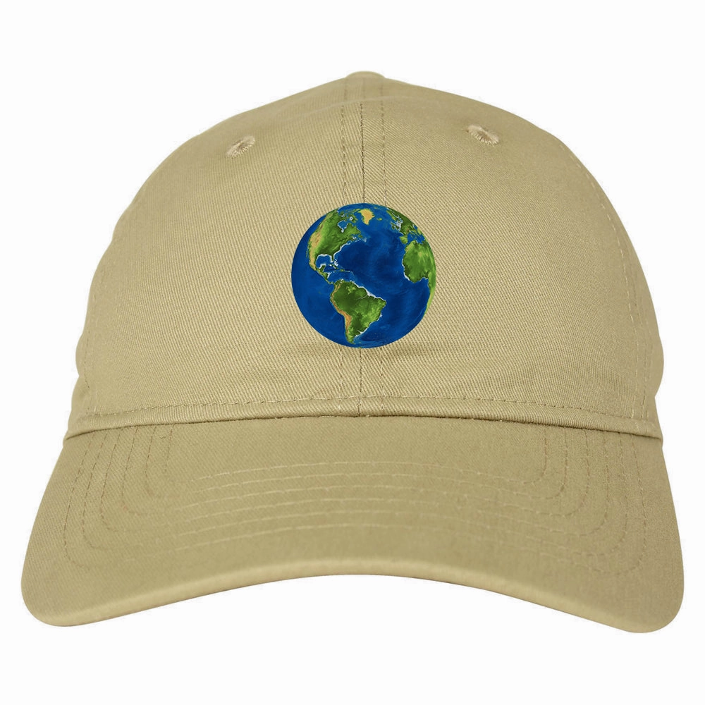 Earth Globe Mens Dad Hat Baseball Cap