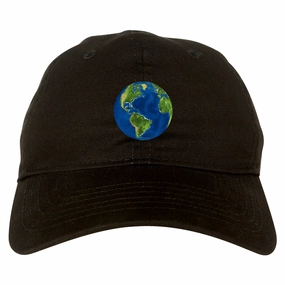 Earth Globe Mens Dad Hat Baseball Cap