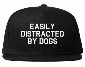 Easily Distracted By Dogs Mens Snapback Hat