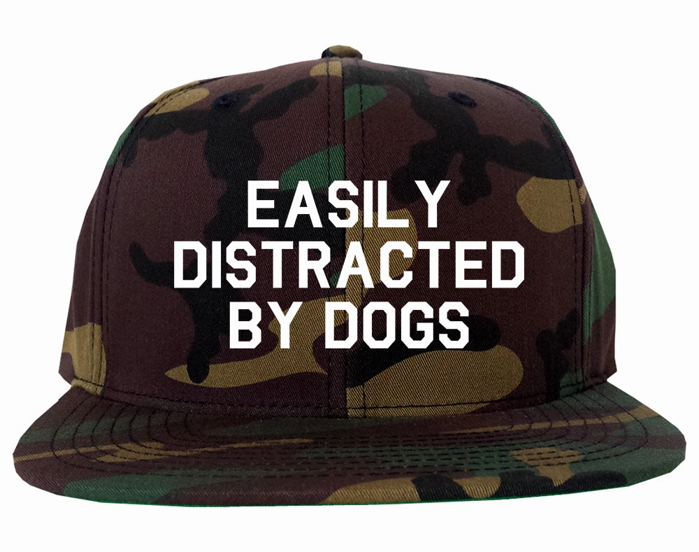 Easily Distracted By Dogs Mens Snapback Hat