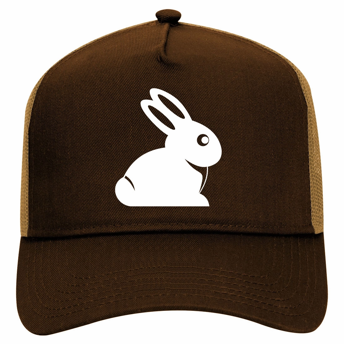 Easter Bunny Rabbit Retro Adult 5 Panel Mesh Trucker Hat