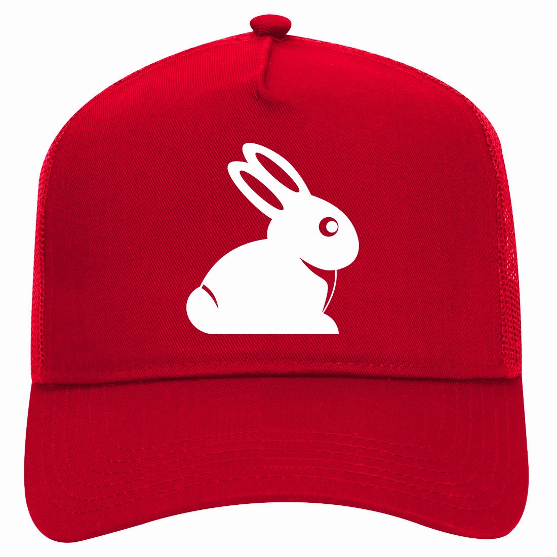 Easter Bunny Rabbit Retro Adult 5 Panel Mesh Trucker Hat