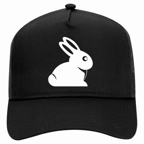 Easter Bunny Rabbit Retro Adult 5 Panel Mesh Trucker Hat