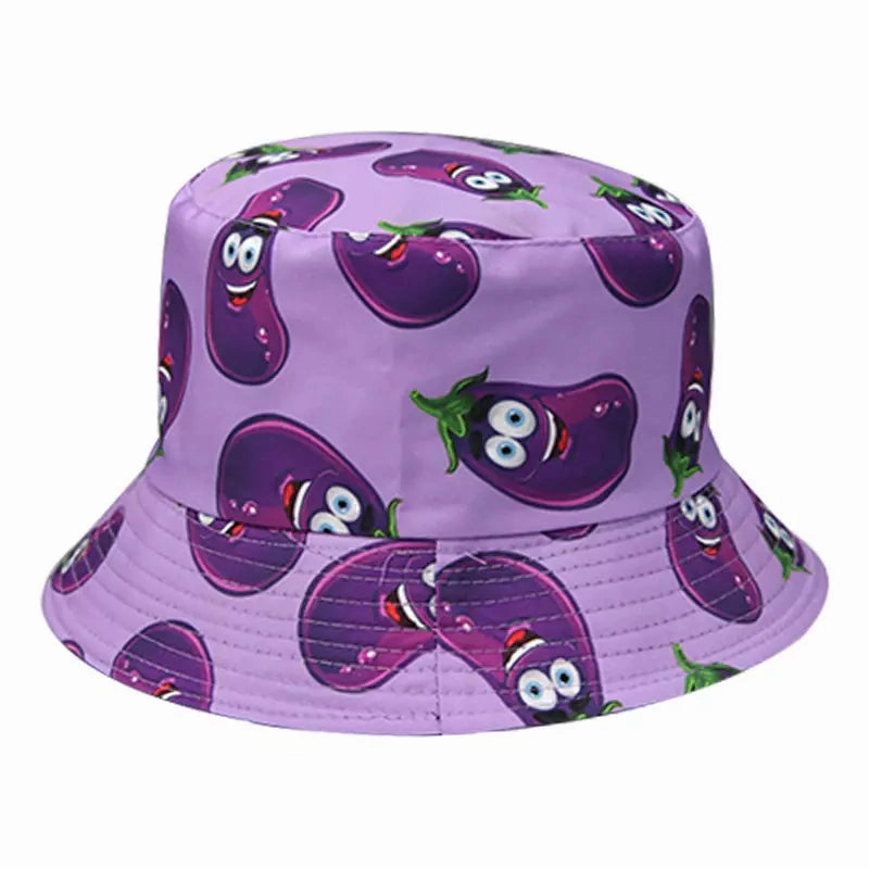 Eggplants Reversible Bucket Hat
