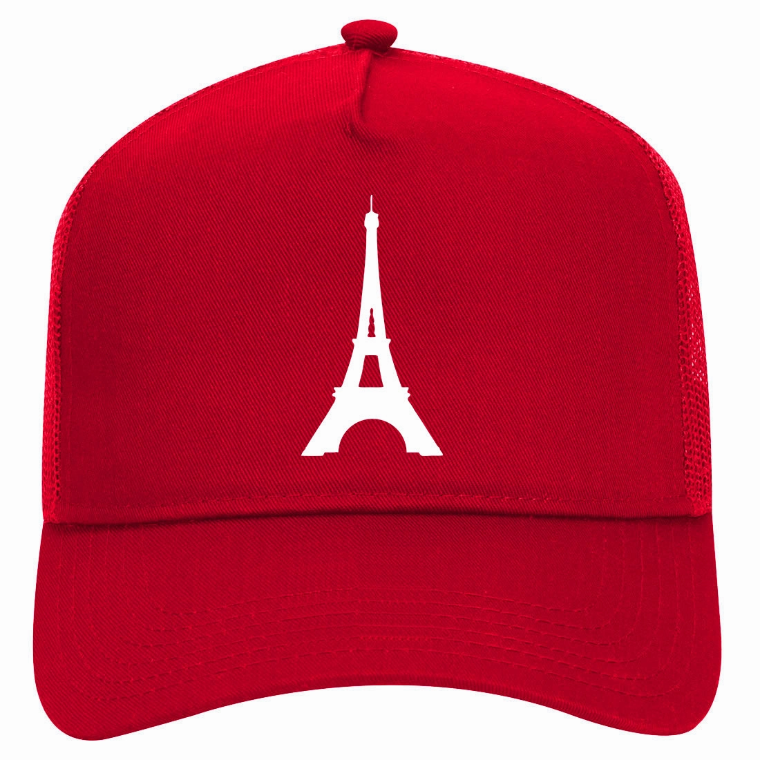 Eiffel Tower Paris Retro Adult 5 Panel Mesh Trucker Hat