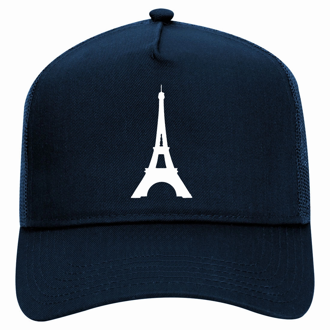 Eiffel Tower Paris Retro Adult 5 Panel Mesh Trucker Hat