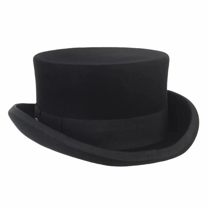 El Havre Black Wool Porkpie Hat