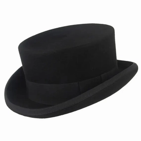 El Havre Black Wool Porkpie Hat