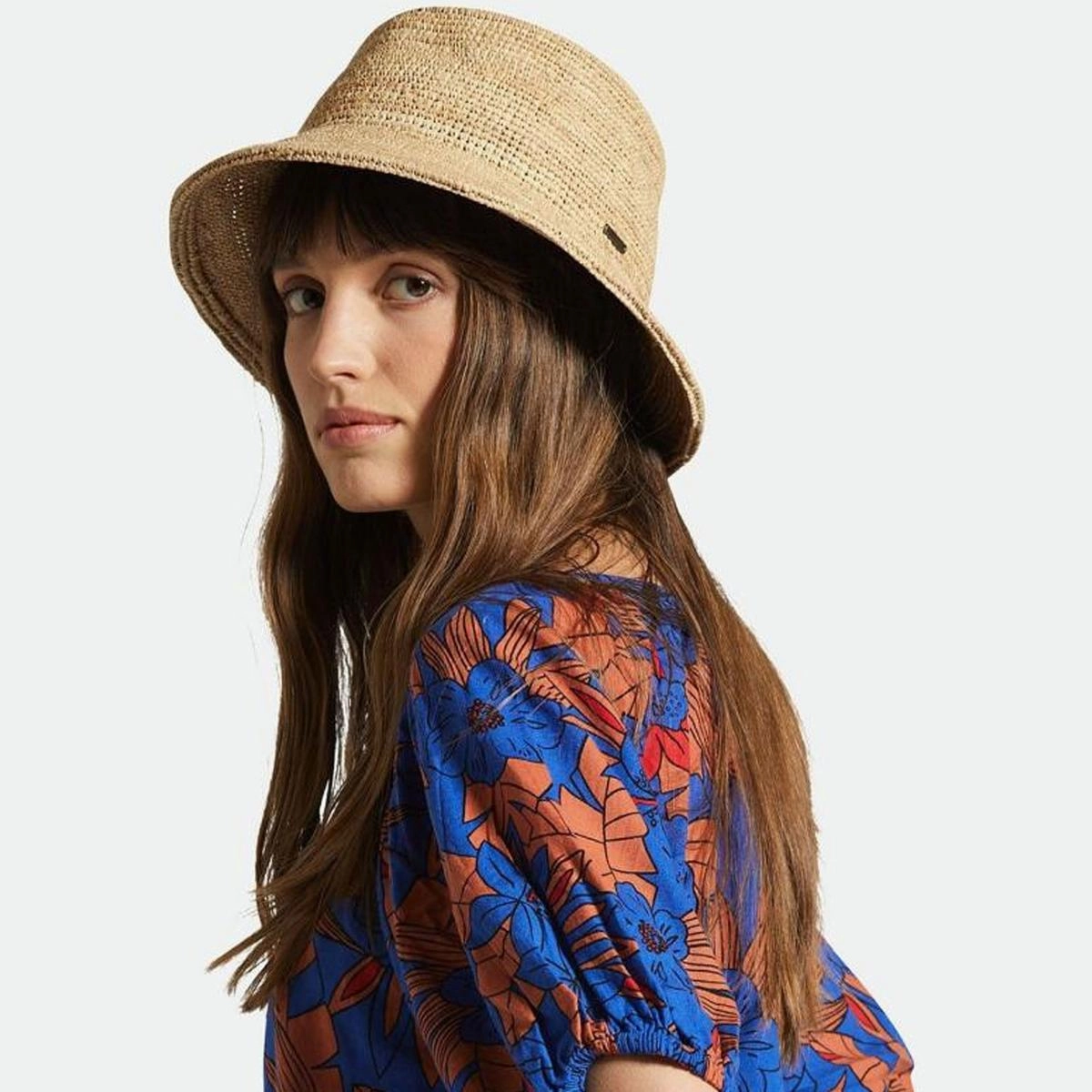 Ellee Raffia Straw Bucket Hat
