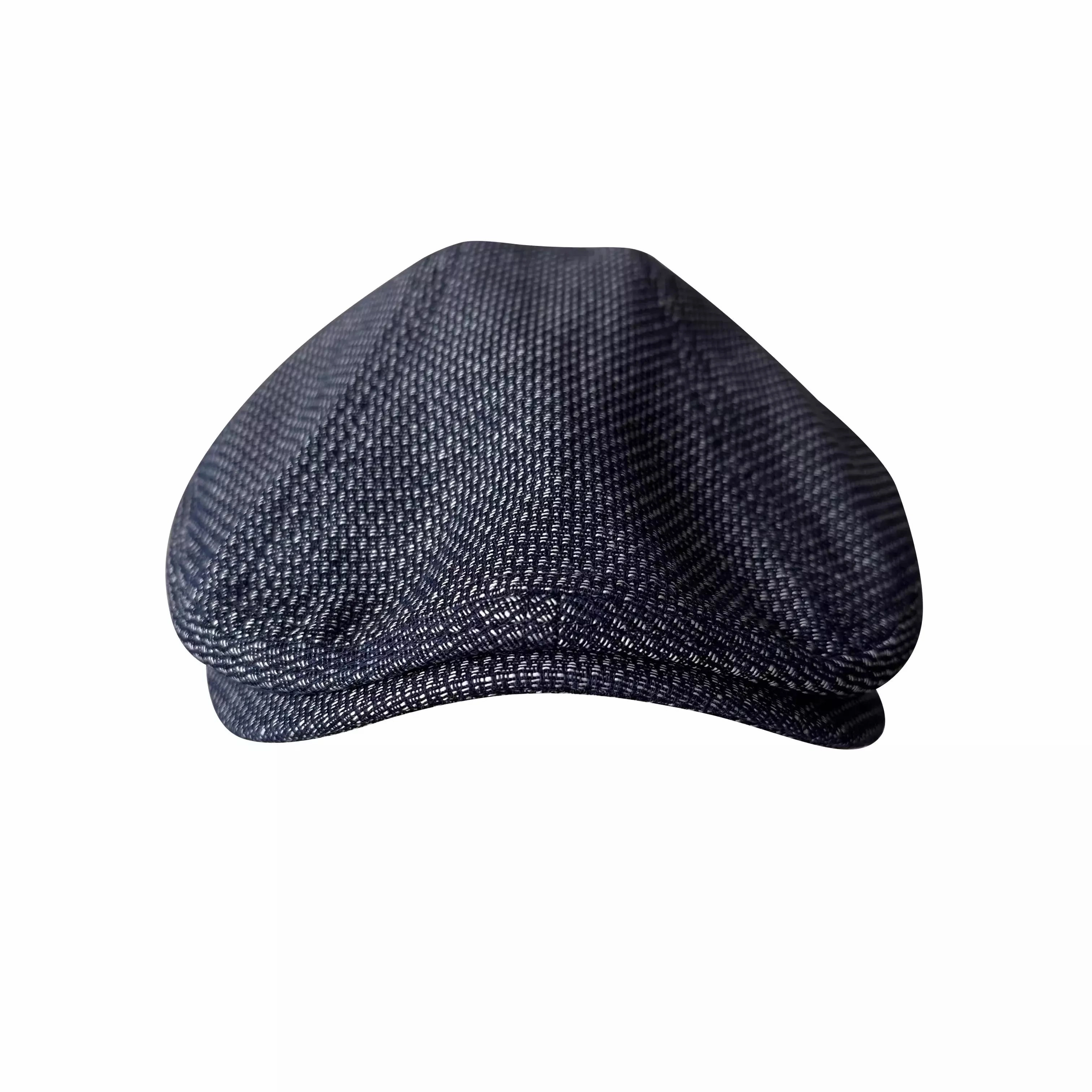 Empoli Navy Blue Linen Flat Cap