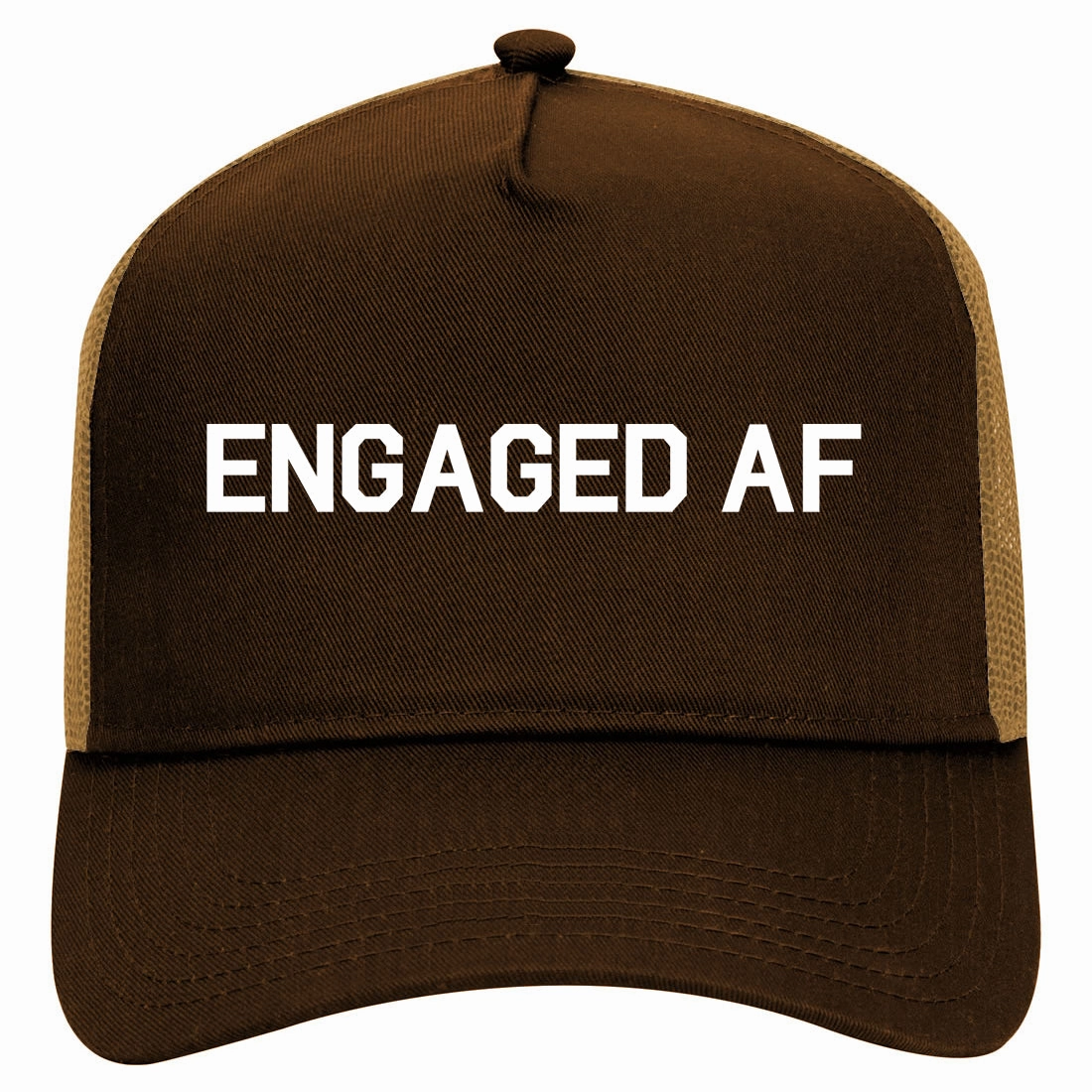 Engaged AF Fiance Retro Adult 5 Panel Mesh Trucker Hat