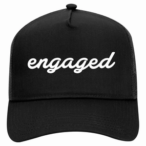 Engaged Script Retro Adult 5 Panel Mesh Trucker Hat
