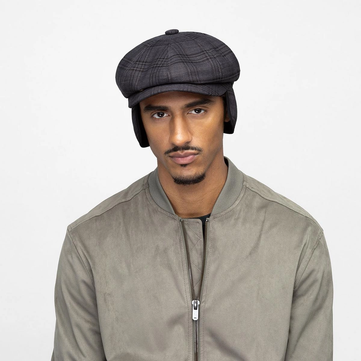 Eniry Plaid Earflap Newsboy Cap