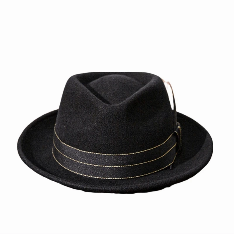 Epsilon Vintage Black Wool Fedora Hat