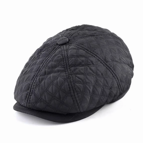 Ettinger Black Thick Cotton Newsboy Cap