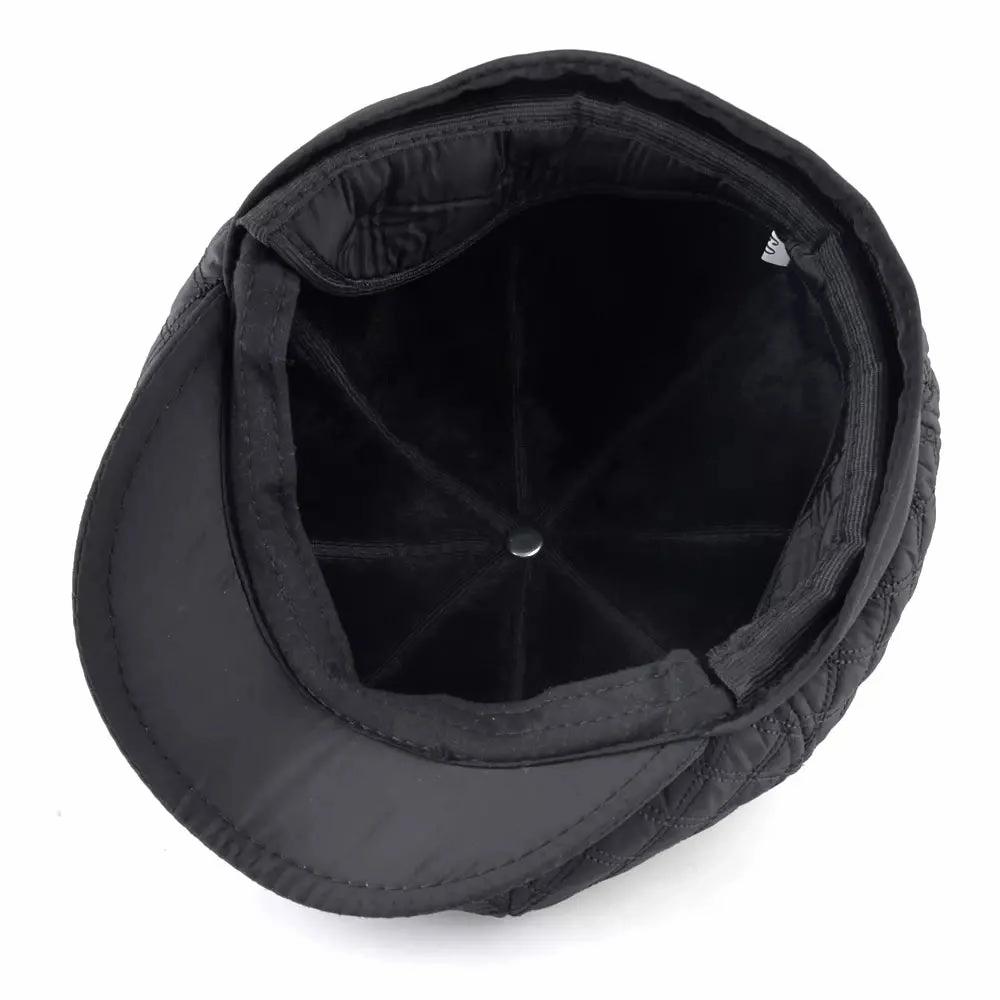 Ettinger Black Thick Cotton Newsboy Cap