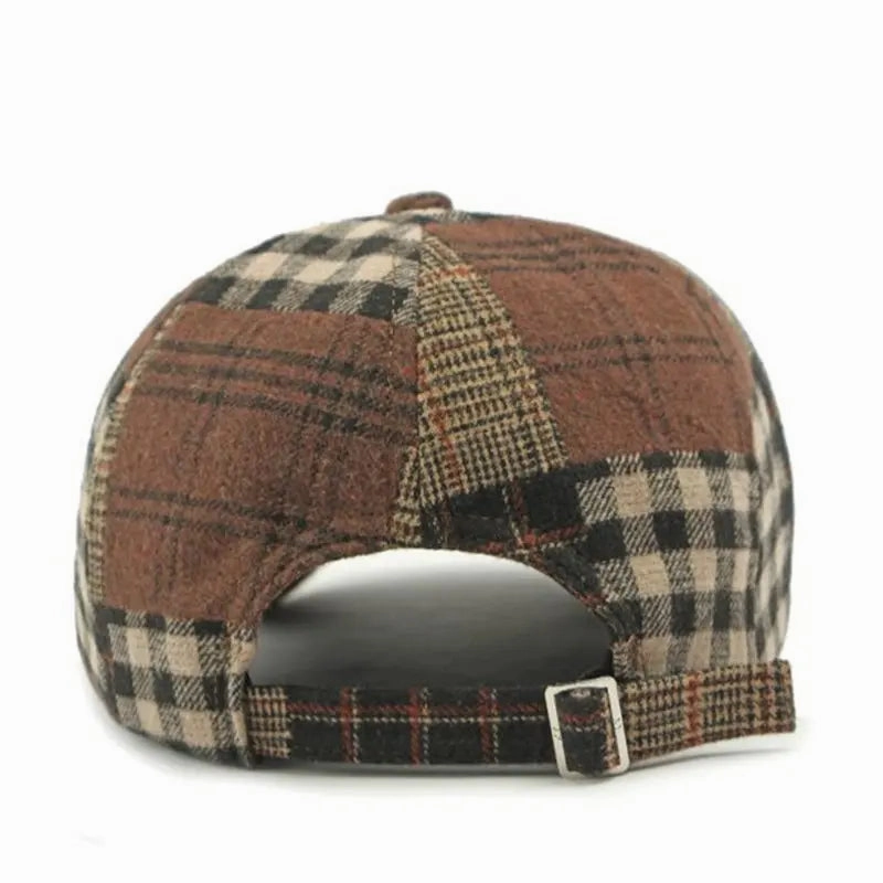 Eynon Plaid Patchwork Flat Cap
