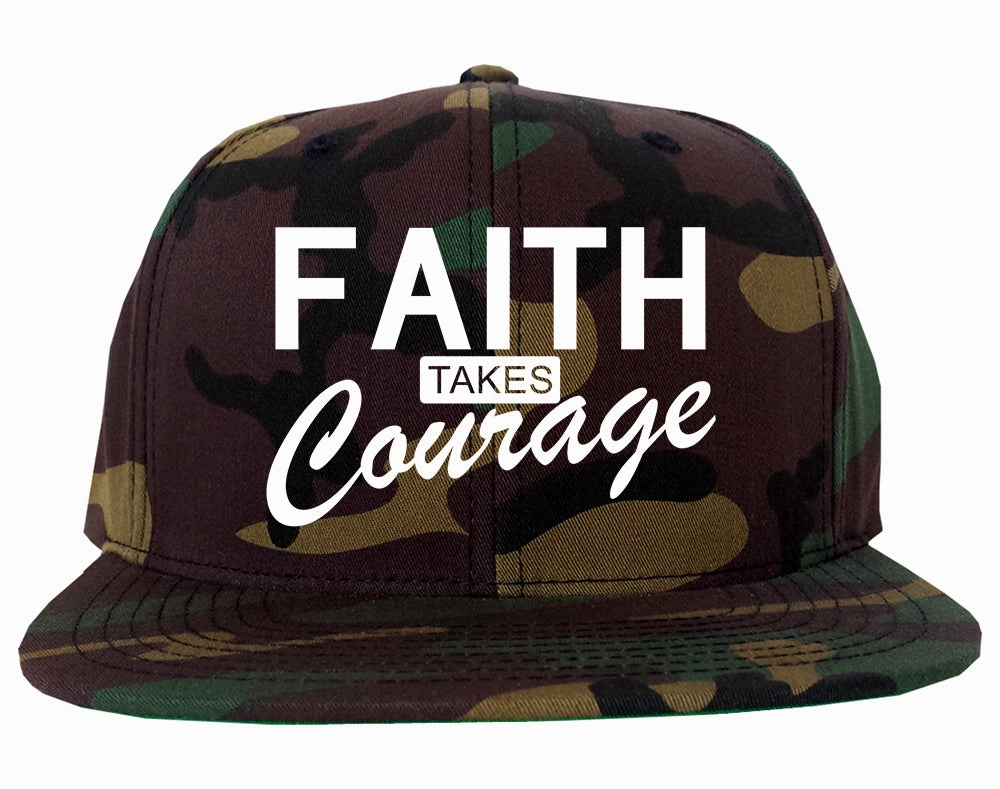 Faith Takes Courage Religious Mens Snapback Hat