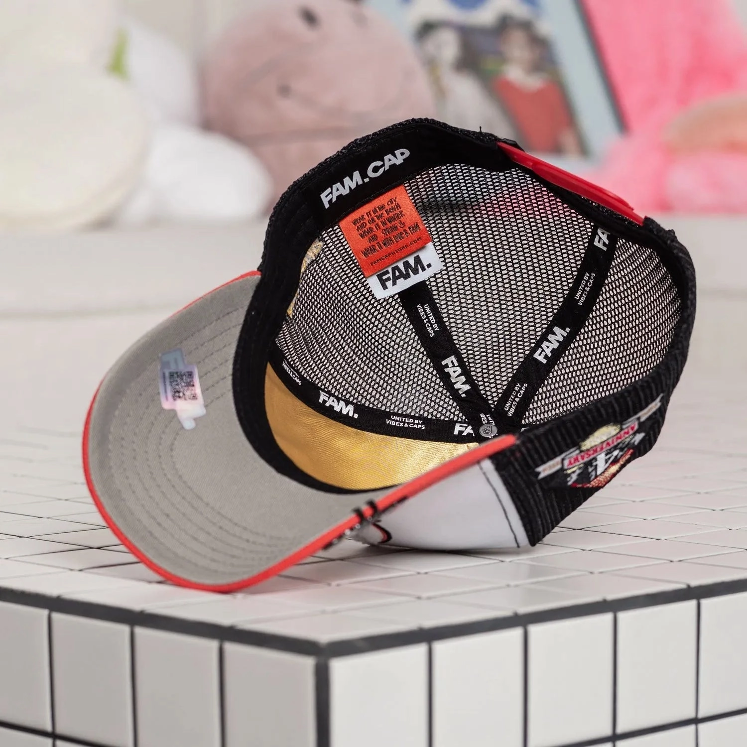 FAM.CAP SNAPBACK "A" CAP 4TH ANNIVERSARY MESH TRUCKER TWO TONE / GREY UV
