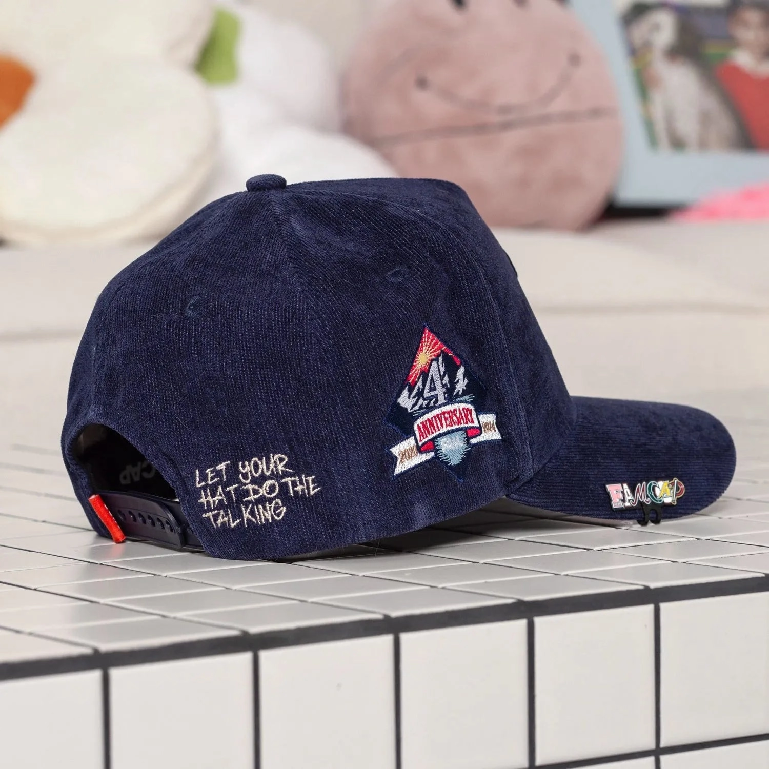 FAM.CAP SNAPBACK "P" CAP 4TH ANNIVERSARY NAVY CORDUROY / GREY UV