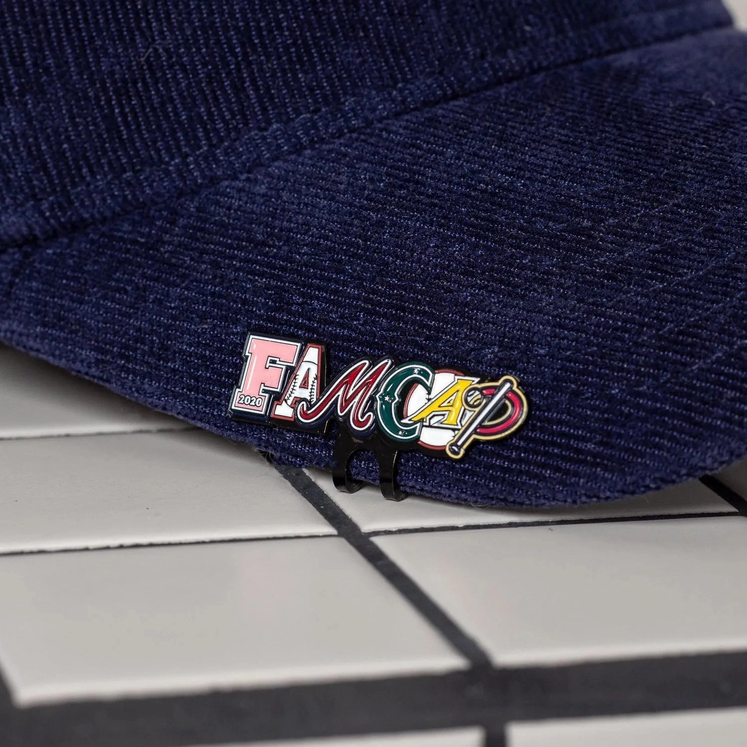FAM.CAP SNAPBACK "P" CAP 4TH ANNIVERSARY NAVY CORDUROY / GREY UV