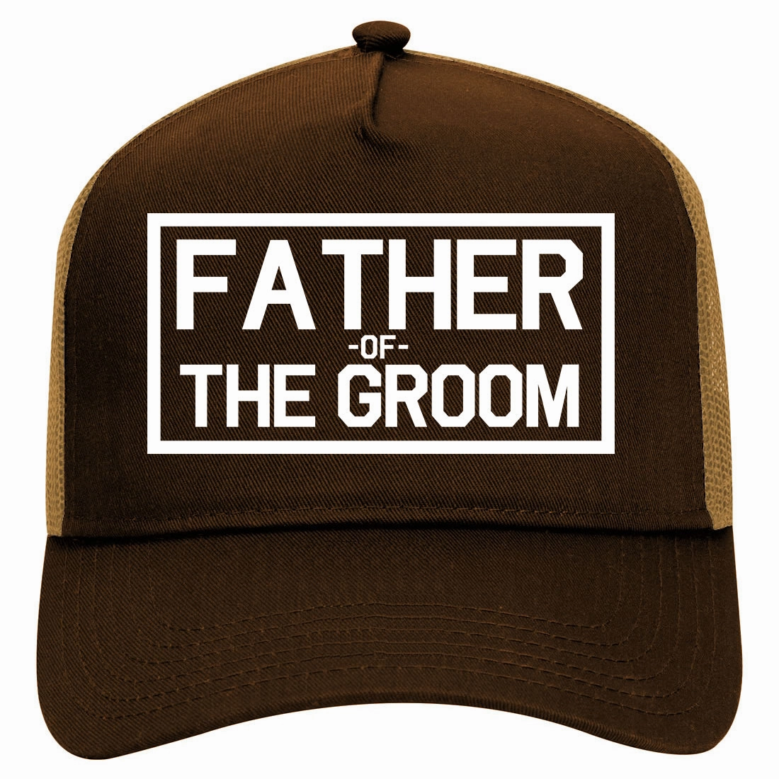 Father Of The Groom Retro Adult 5 Panel Mesh Trucker Hat