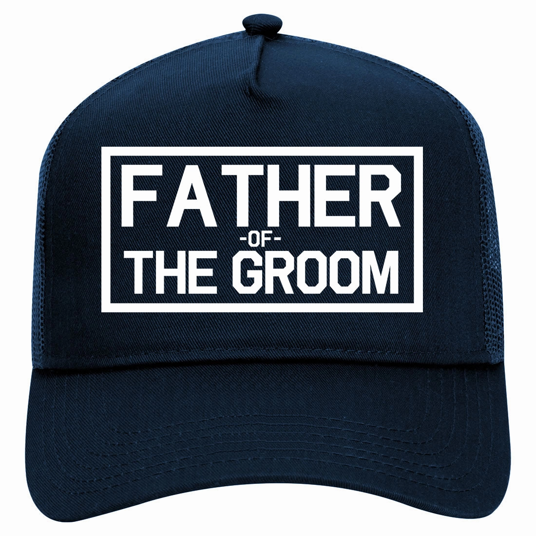 Father Of The Groom Retro Adult 5 Panel Mesh Trucker Hat