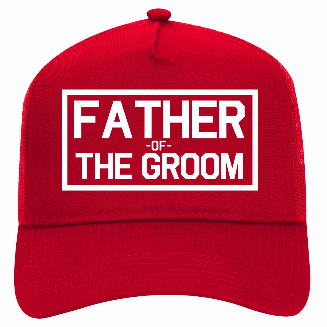 Father Of The Groom Retro Adult 5 Panel Mesh Trucker Hat