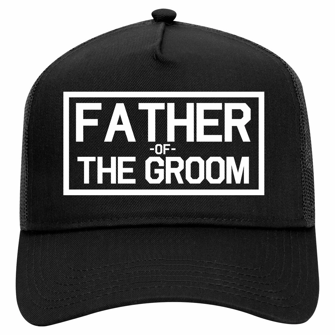 Father Of The Groom Retro Adult 5 Panel Mesh Trucker Hat