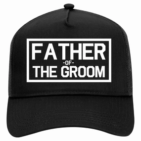 Father Of The Groom Retro Adult 5 Panel Mesh Trucker Hat