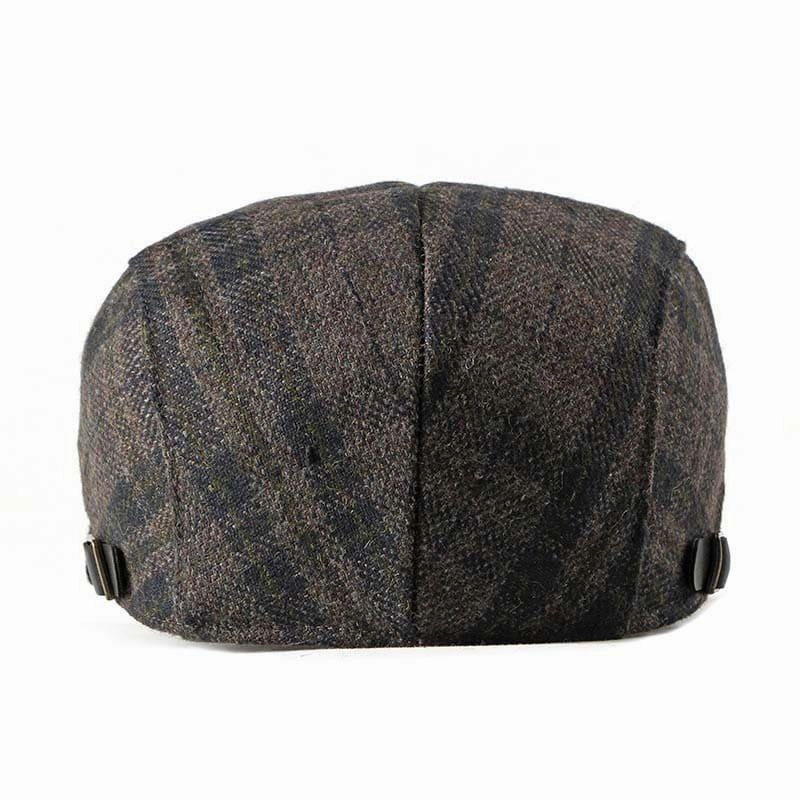 FBN Brown Tartan Wool Flat Cap