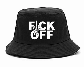FCK OFF Skeleton Hand Bucket Hat