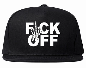 FCK OFF Skeleton Hand Snapback Hat