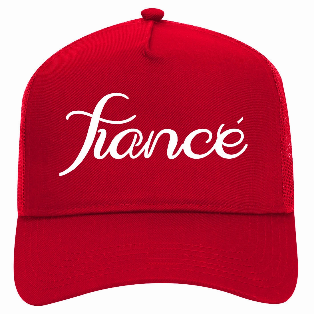 Fiance Engaged Engagement Retro Adult 5 Panel Mesh Trucker Hat